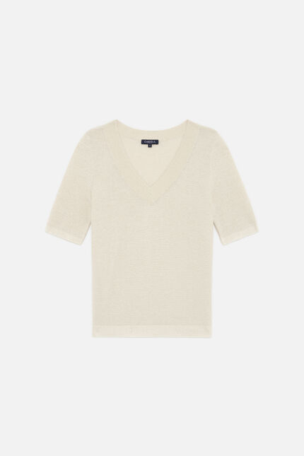 Pull Mlevi ecru femme