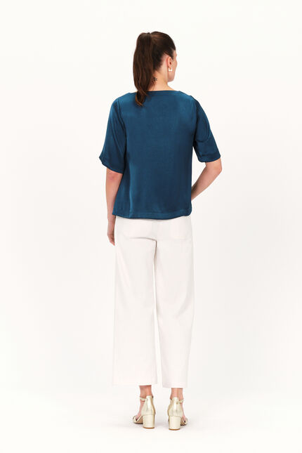 Blouse cirielle bleu petrole femme