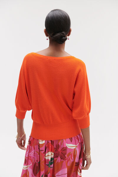 Pull joan oversize orange femme