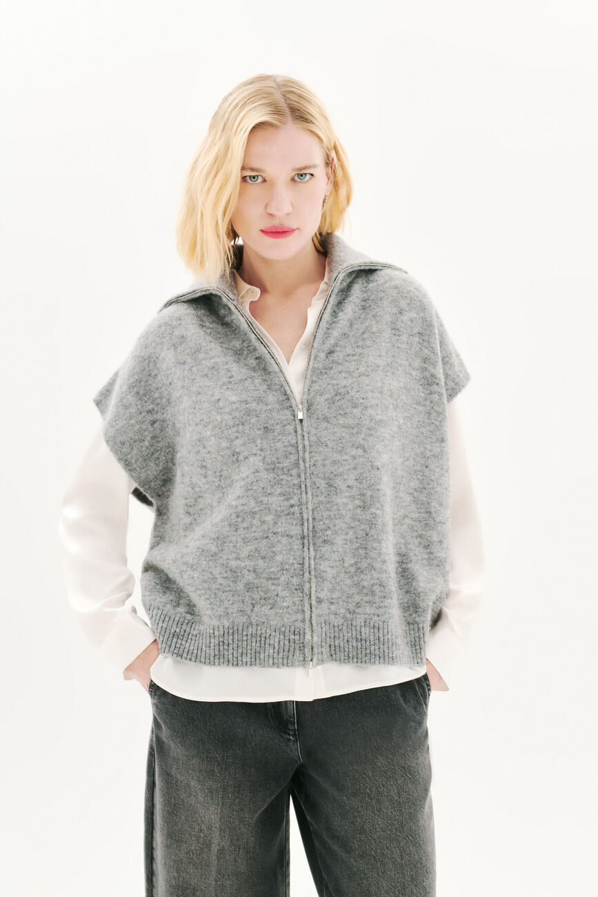 Pull mitch gris clair femme