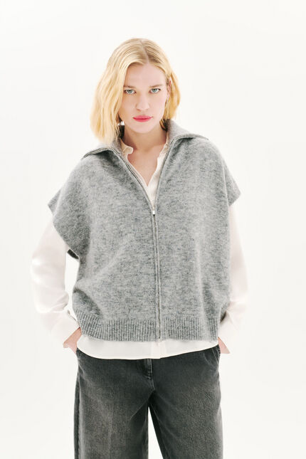 Pull mitch gris clair femme