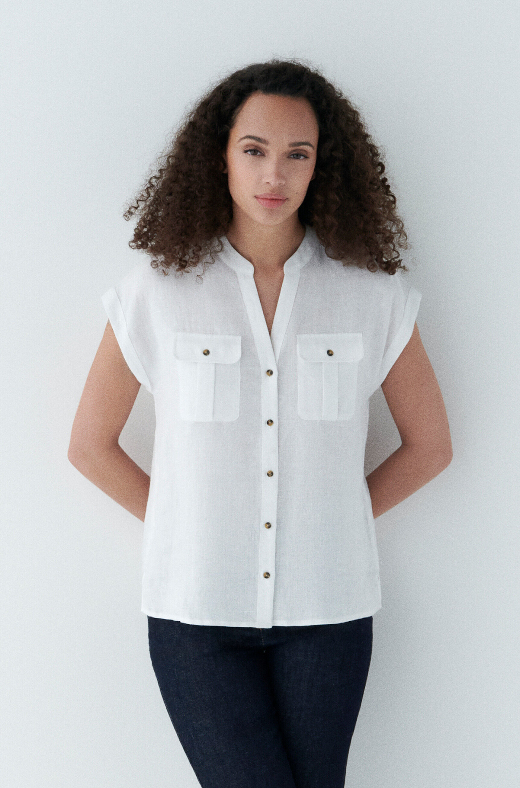 Chemise gina 100% lin blanc femme