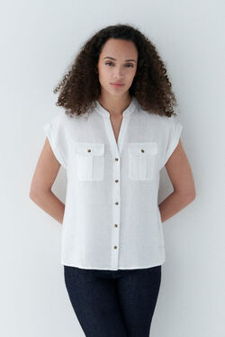 Chemise gina 100% lin blanc femme