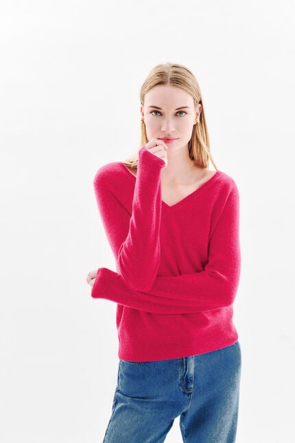 marianne2 100% cashmere sweater raspberry pink woman