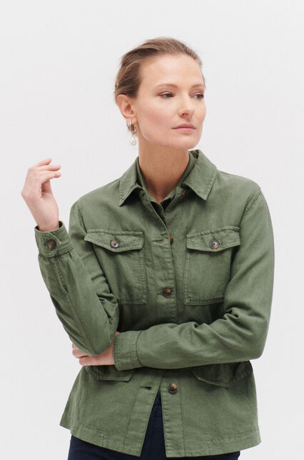 Chaqueta grace verde caqui mujer