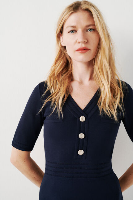 rudie jurk marineblauw vrouw