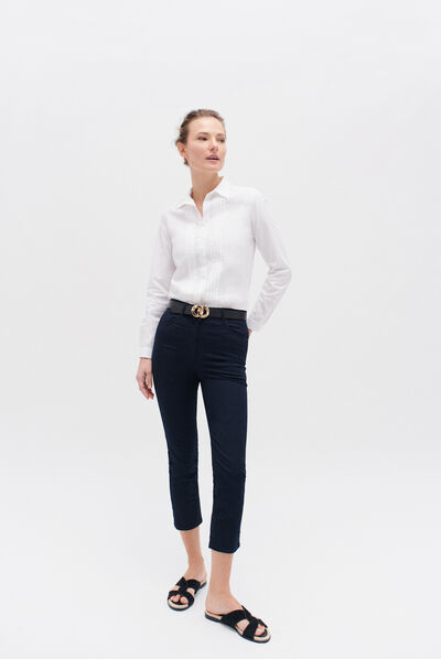 pantalon mason bleu marine femme