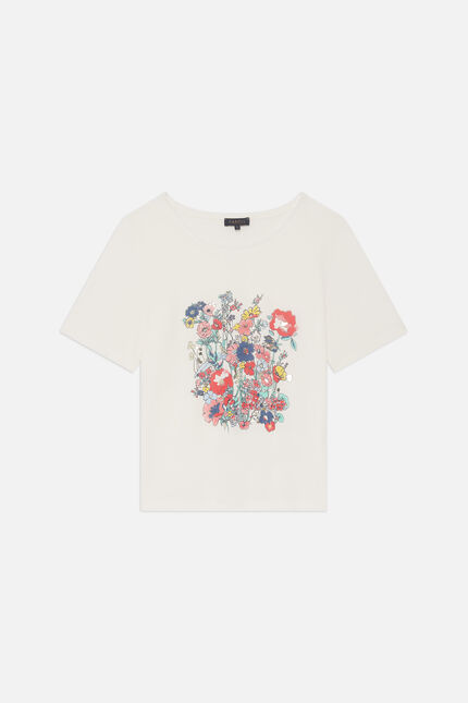 T-shirt Telegance ecru femme