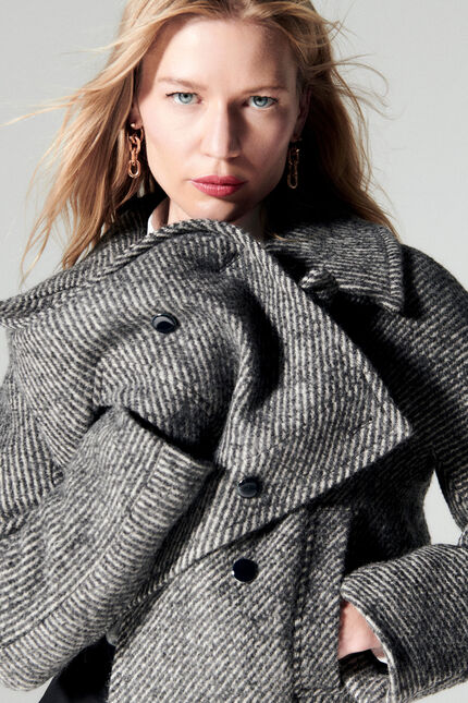 Manteau grisby gris femme