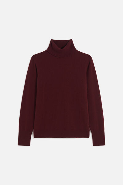 pull dylan b 100% cachemire bordeaux femme