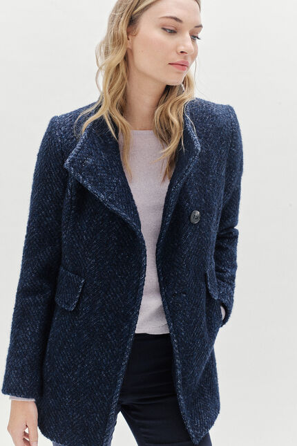 manteau ali bleu marine femme