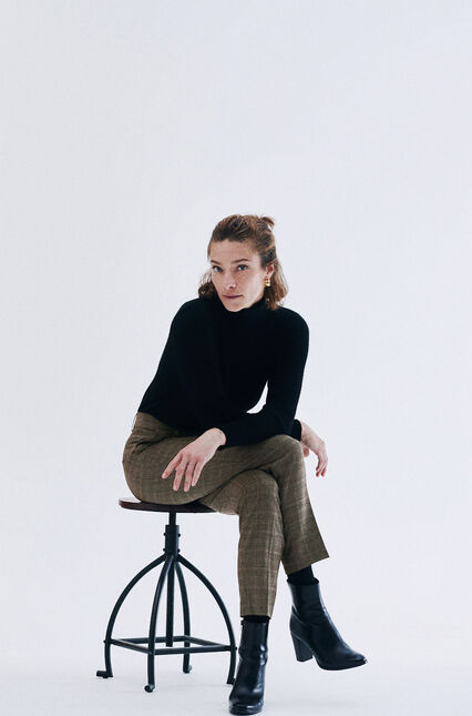 Pantalón psidiko3 marrón oscuro mujer