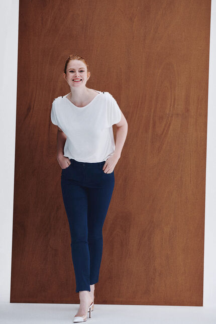 pantalon joss b bleu marine femme