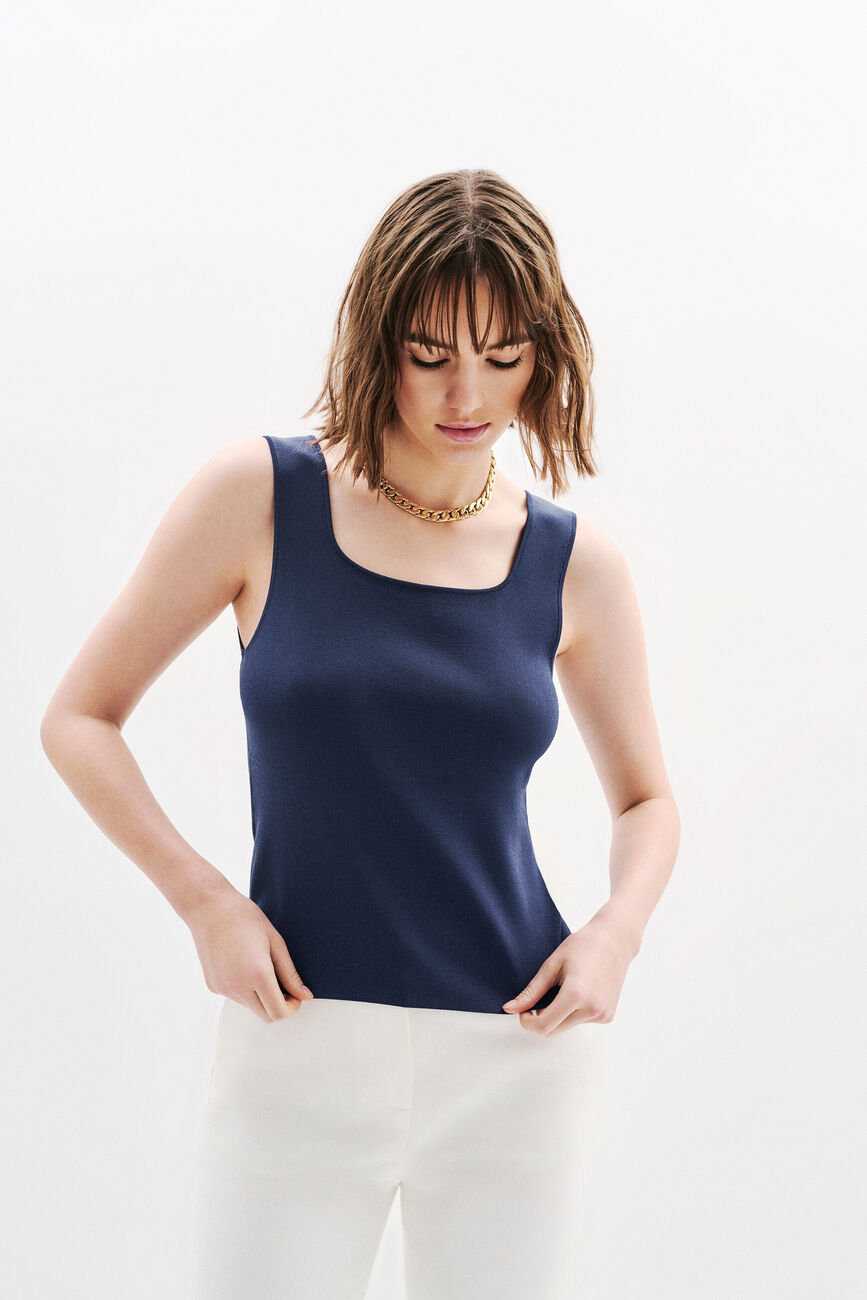 Top Mclaudia bleu foncé femme