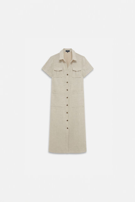 Abito rlaurie 100% lino sabbia donna
