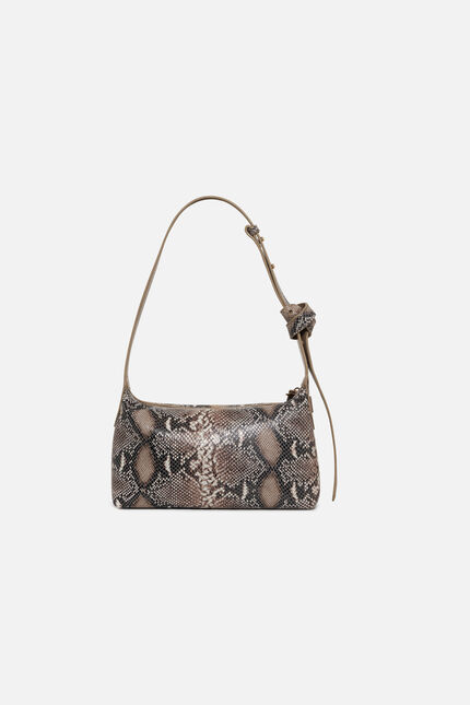 Borsa Soa in pelle naturale grigio talpa donna
