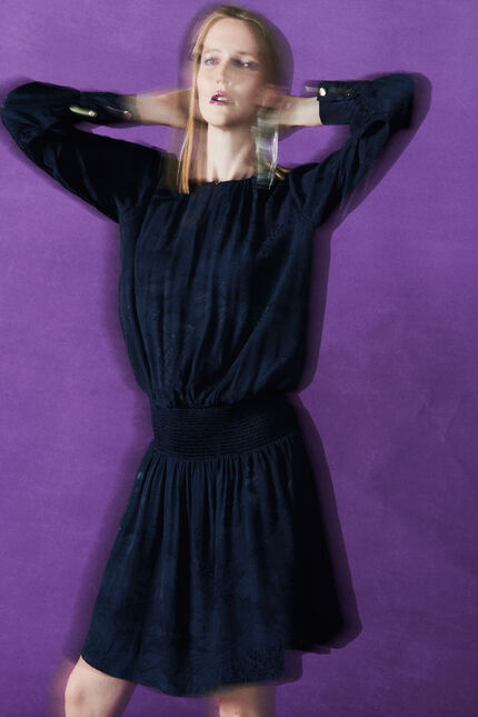 recile dress navy blue woman