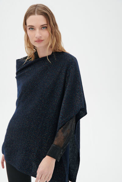 poncho baltia azul-marinho mulher