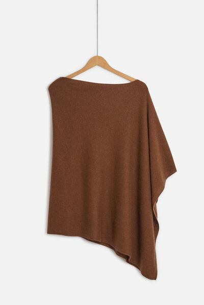 poncho baltia taupe femme