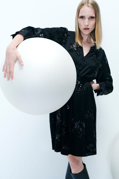 Robe rolly noir femme