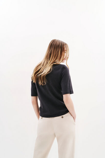 T-shirt Tevelina gris foncé femme