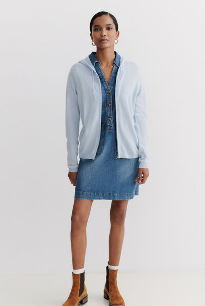 gilet basile b bleu ciel femme