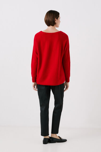 Pull mamelia 100 % cachemire rouge femme