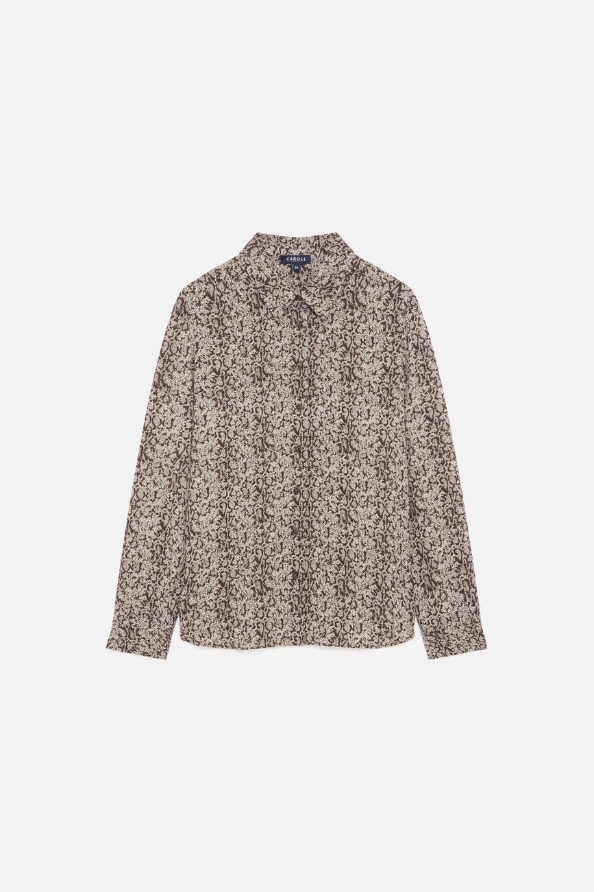 Camisa Cleony beige escuro mulher