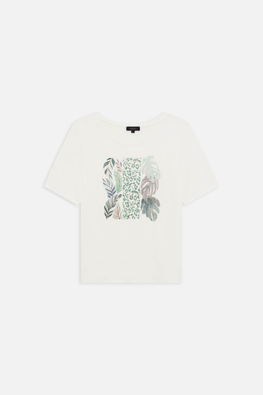 T-shirt Taha vert kaki femme