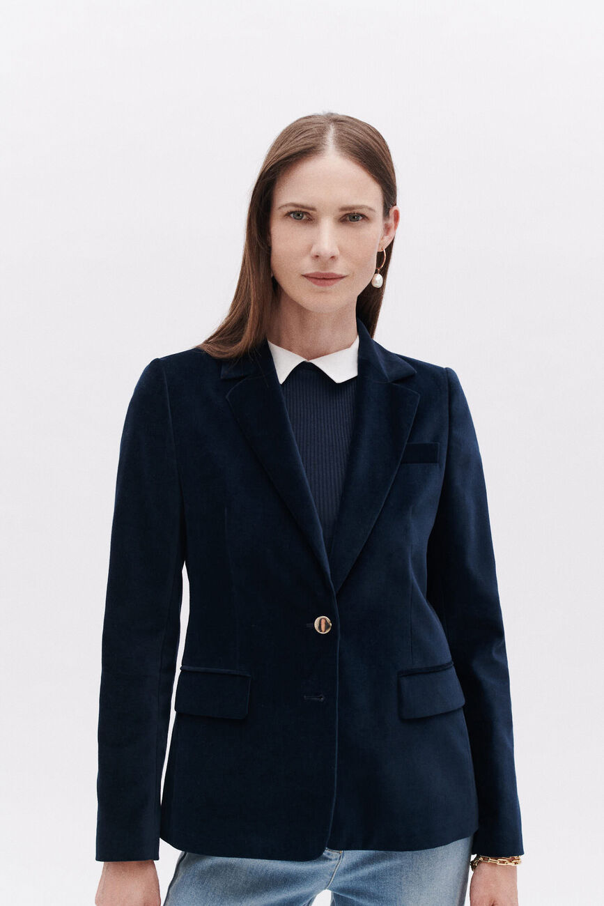 Blazer vambre bleu marine femme