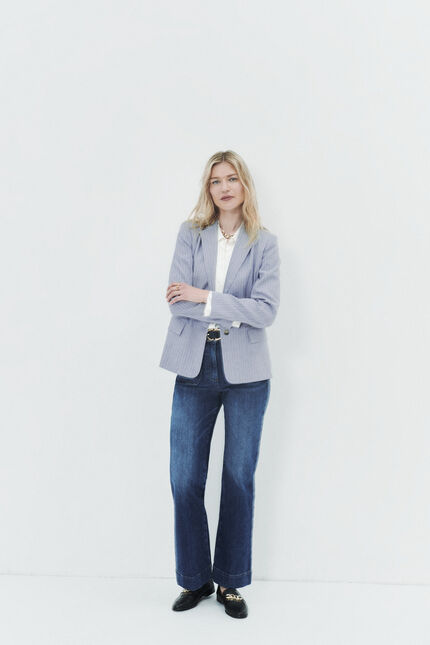 Veste voilier bleu ciel femme