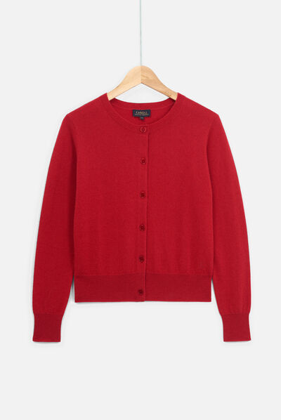 gilet caroline 100% cachemire rouge femme
