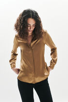 Cjamie1 100% silk shirt taupe woman