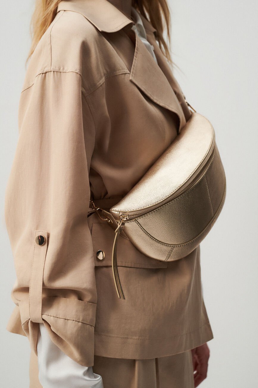 Banane savana2 en cuir naturel couleur or femme
