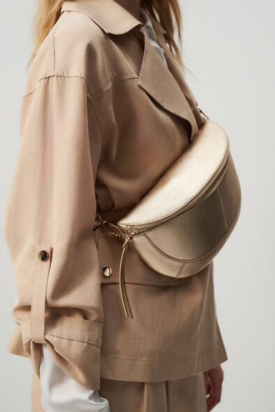 Banane savana2 en cuir naturel couleur or femme