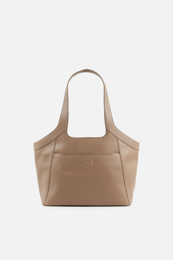 Sac sacha en cuir naturel beige femme