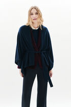 Albano poncho navy blue woman