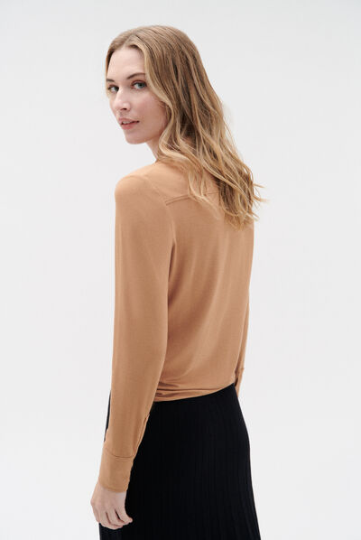 Chemise Albi en jersey camel femme