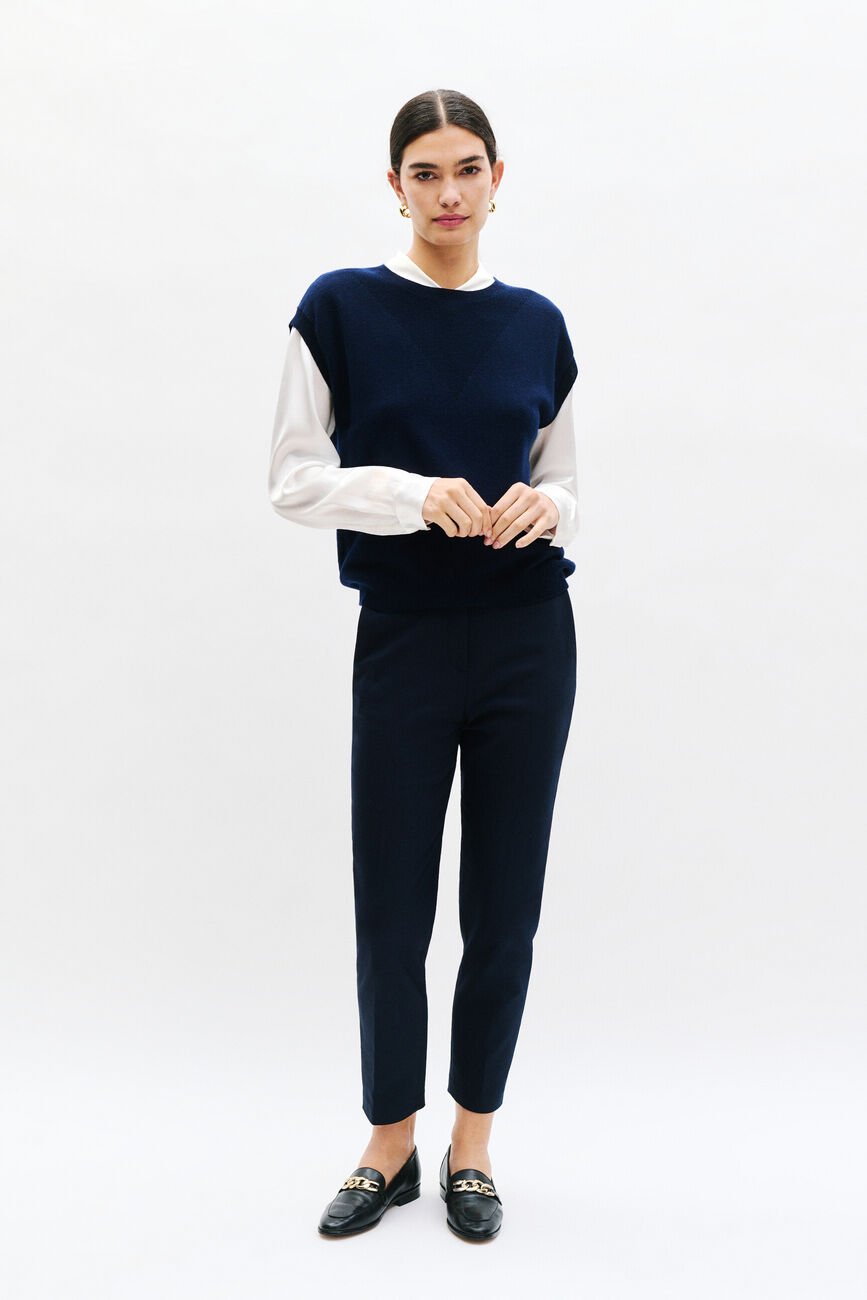 Pantalon psidiko2 bleu marine femme