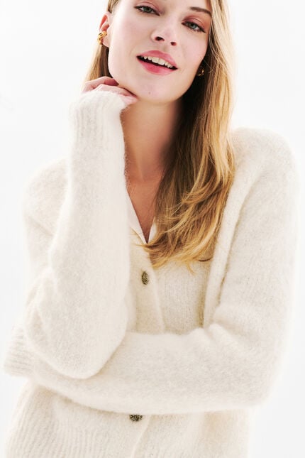 Mdonatella cardigan ecru woman