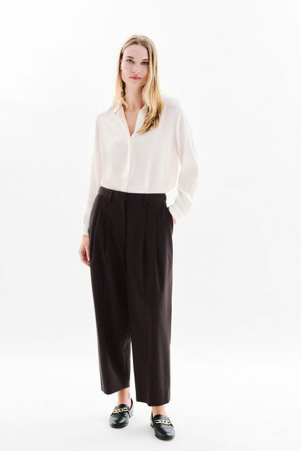 Trousers Plume chocolate brown woman
