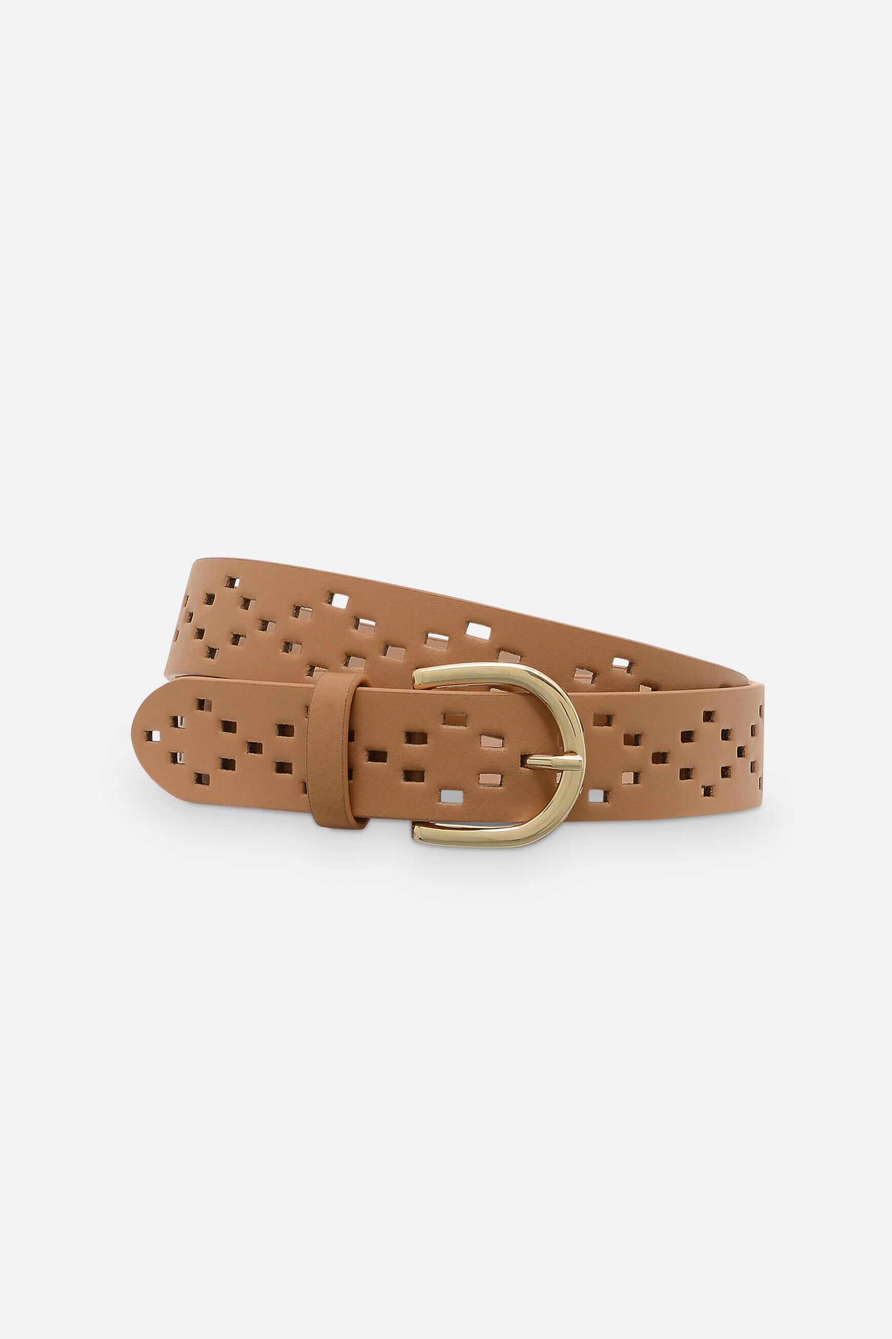 Ceinture Felicia en croûte de cuir taupe femme