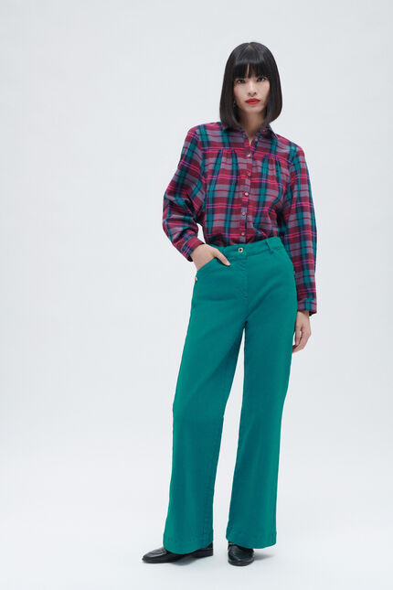 Pantalon plazzaro bleu turquoise femme