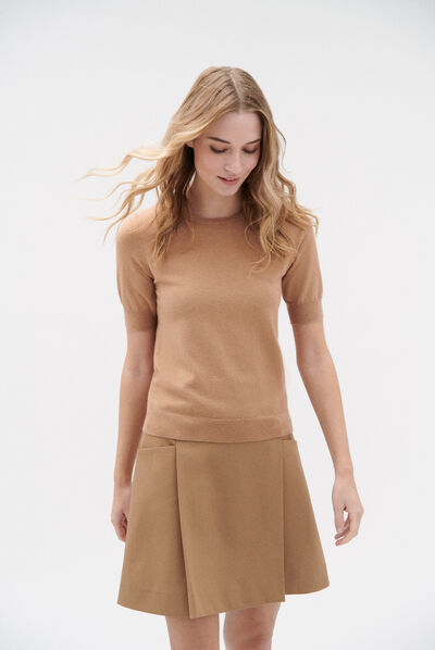 Pull maud camel femme