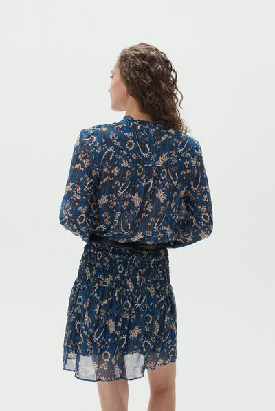 chemisier ginger bleu petrole femme