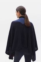 charles b 100% cashmere poncho navy blue woman