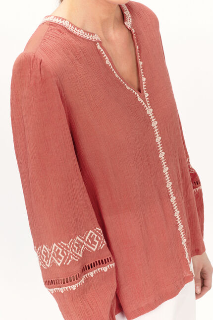 Blouse cazur marron fonce femme