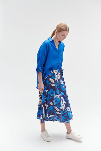 Jupe Jason portefeuille bleu femme