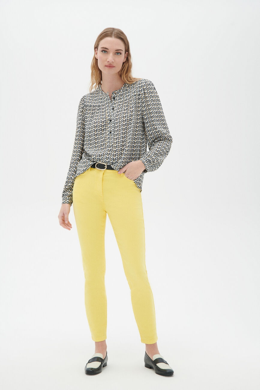Pantalon ptonio jaune clair femme