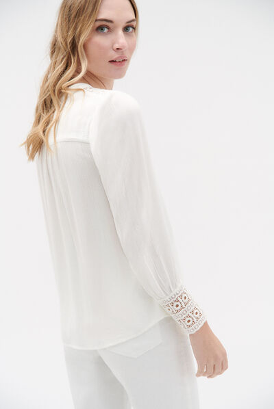 Camicetta Rose avorio donna